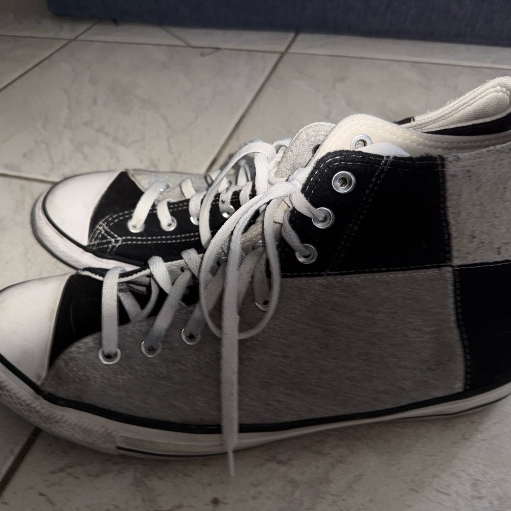 Classic Black and Gray High-Top Sneakers